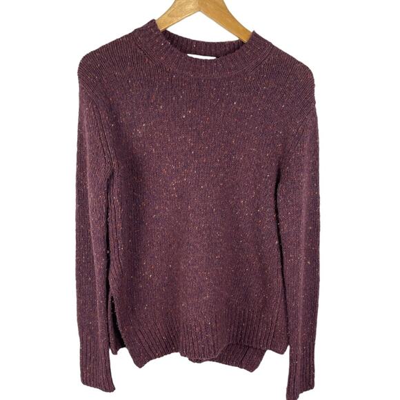 Vince Alpaca / Wool Blend Maroon Flecked Crewneck Side Vented‎ Sweater Size XS - Picture 1 of 10